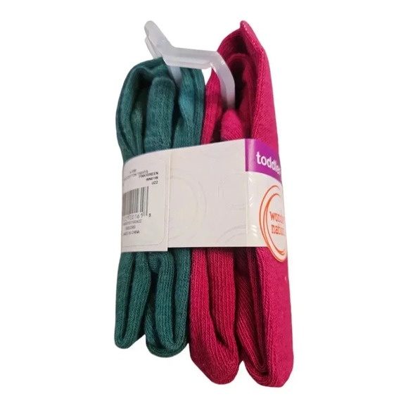 6-18 M Toddler Pink and Green Tights set of 2. - Picture 4 of 5